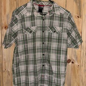 The North Face Green and White Plaid Men's Shirt